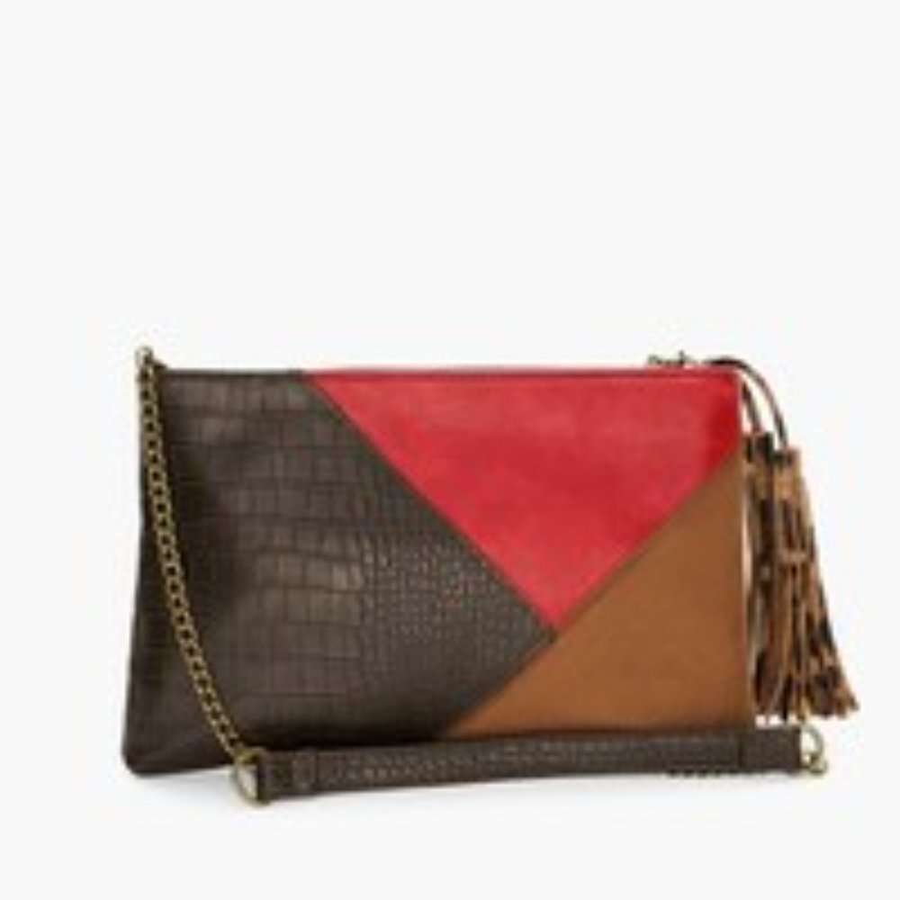 Chico's Patchwork Croco Clutch - New never used